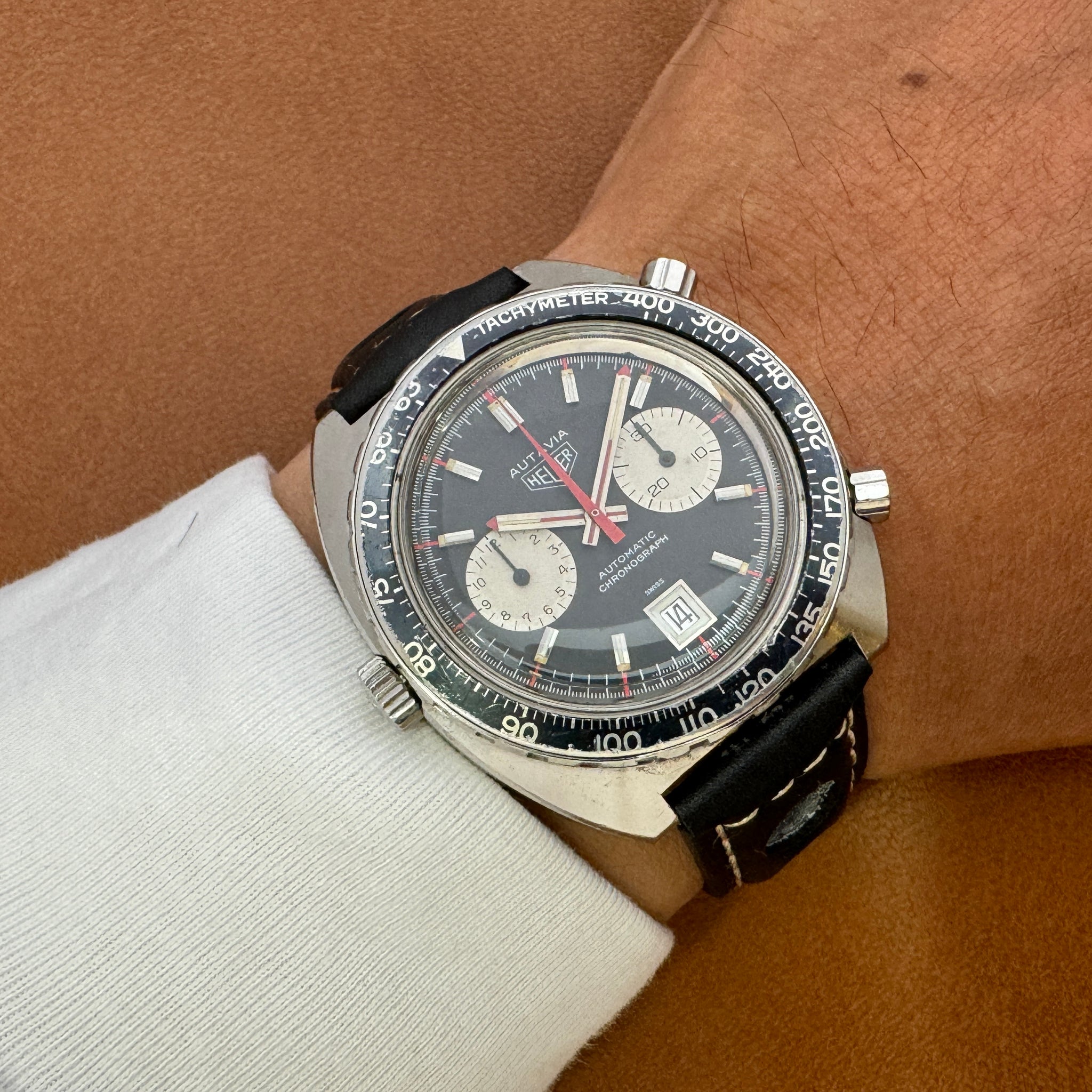 HEUER ホイヤー AUTAVIA オータヴィア クロノグラフ Cal.12 自動巻 70年代製