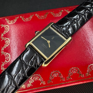 Cartier カルティエ タンク ブラック SM 手巻