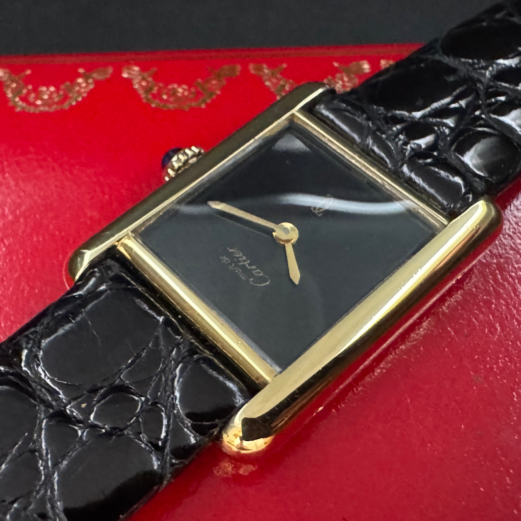 Cartier カルティエ タンク ブラック SM 手巻