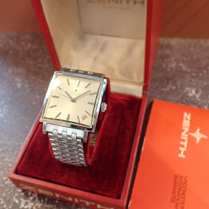 【超希少】ZENITH ゼニス スクエアデイト自動巻 ZENITH ゼニス スクエア 60年代製 自動巻 – matsunotokeiten